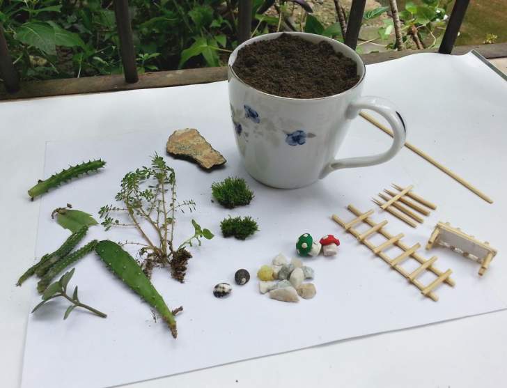 L'assemblage du mini-jardin