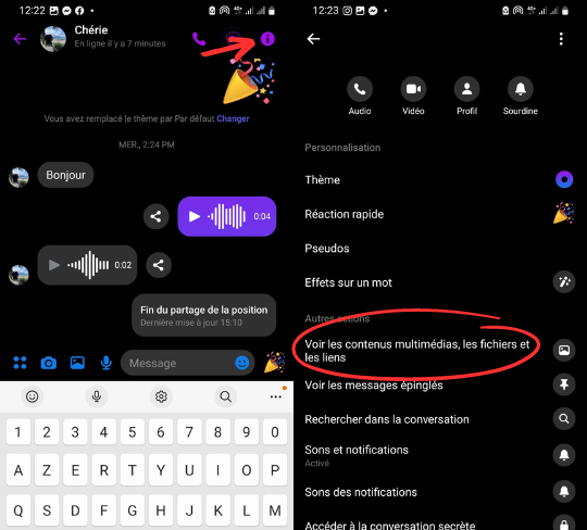 Accéder aux photos et vidéos d’une conversation sur Facebook Messenger