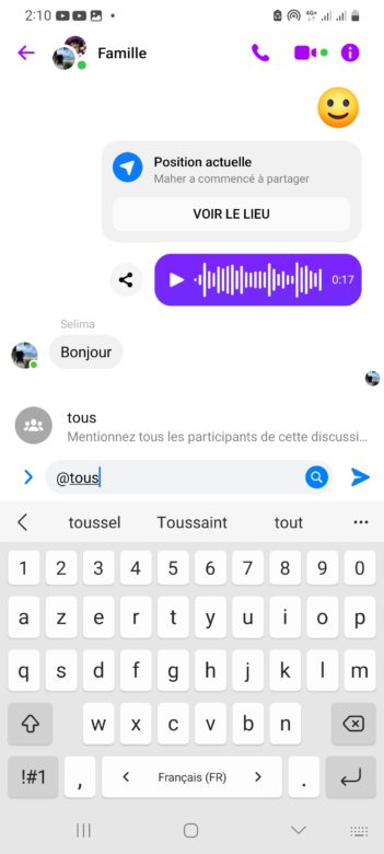 Alerter tous les participants d'une conversation sur Facebook Messenger 